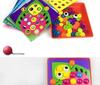 American Early Education Mushroom Peg Puzzle: Large Particle Button Toy for Children's Color Recognition and Enlightenment