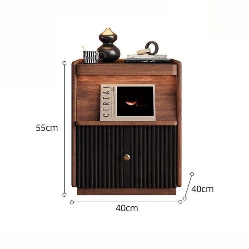 Solid Wood Nightstands Bedroom Simple Bedside Table Retro Creative Bedside Cabinet Living Room Multifunctional Storage Cabinet