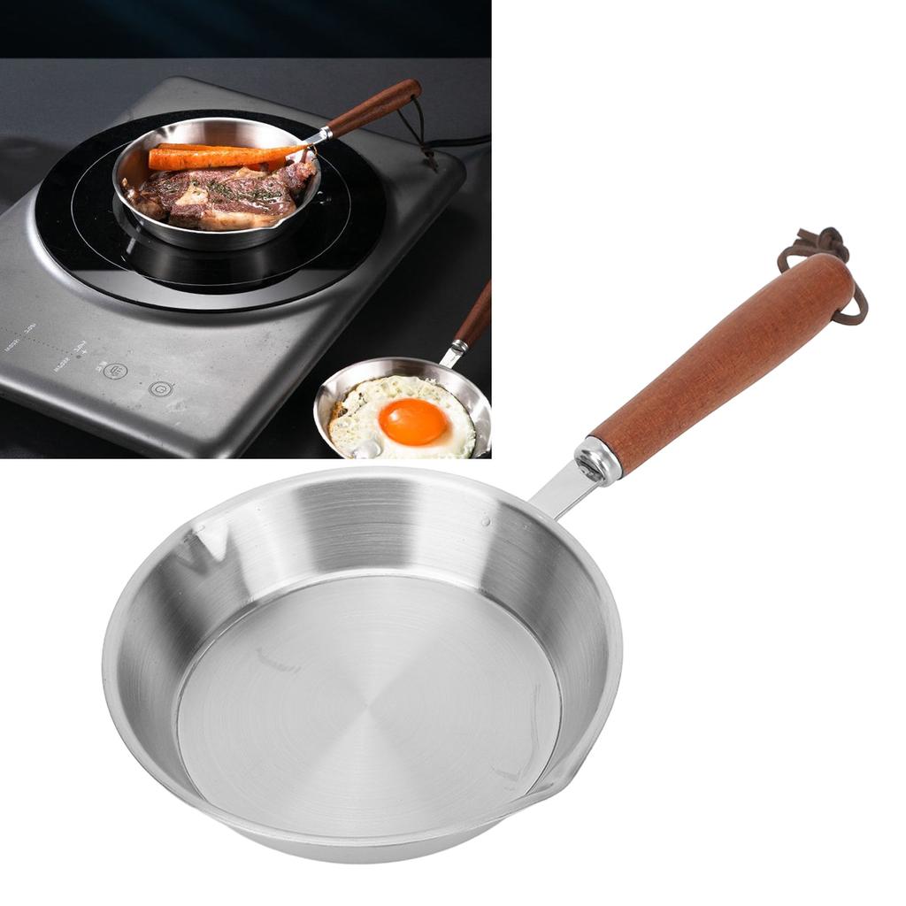 Frying Pan Stainless Steel Frying Pan Non Stick Egg Pan Fry Pan for Household Restaurant Induction Cooker Induction Cooker Pan