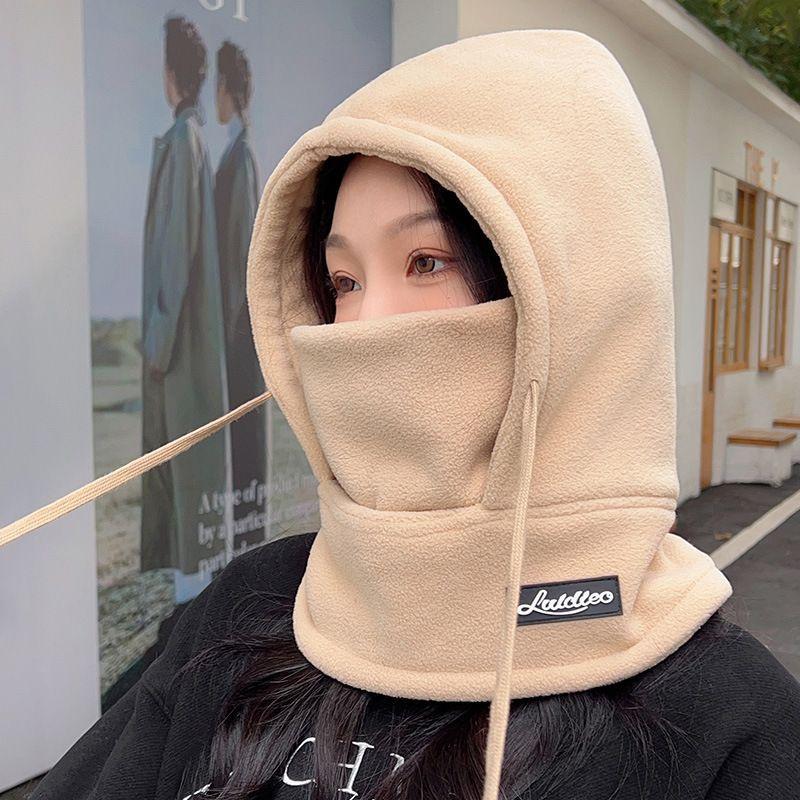 Outdoor warm hat couple winter velvet windproof ear protection mask hat scarf integrated cycling Lei Feng hat tide