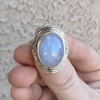 Moonstone Gemstone Handmade Designer Ring, Birthstone Ring, Boho Ring, Solid Ring, Gift For Her, Oval Ring, Solitaire Ring