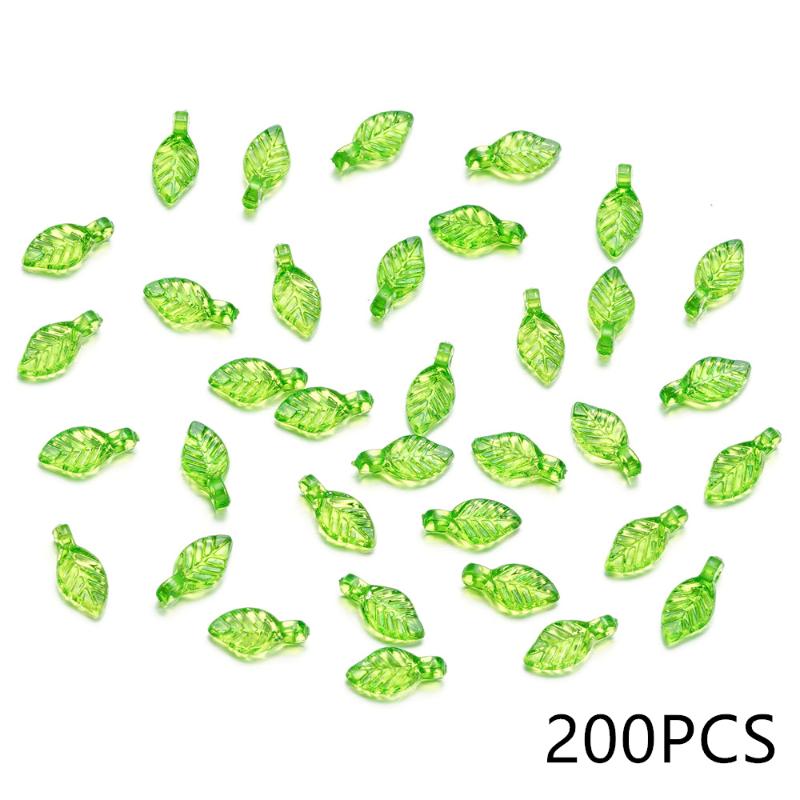 10-100Pcs Green Acrylic Leaf Charms Leaves Beads Pendants For Diy Necklace Bracelet Earrings Jewelry Making Handmade Crafts