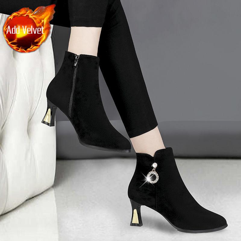 Fashion Woman Short Shoes Stiletto Heel Lightweight Plus Big Size Booties Large Warm Autumn On Offer New Rock Goth Ankle Boots for Women