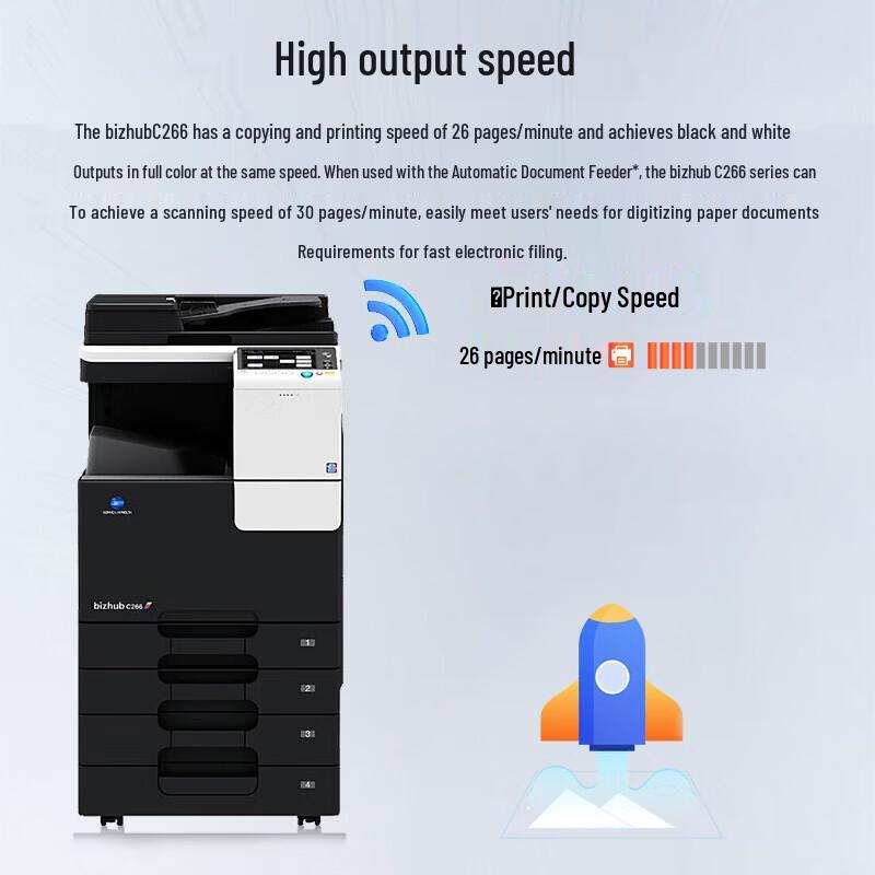 Konica Minolta bizhub C266 A3 Color Multifunction Printer CN plug (adapter included)