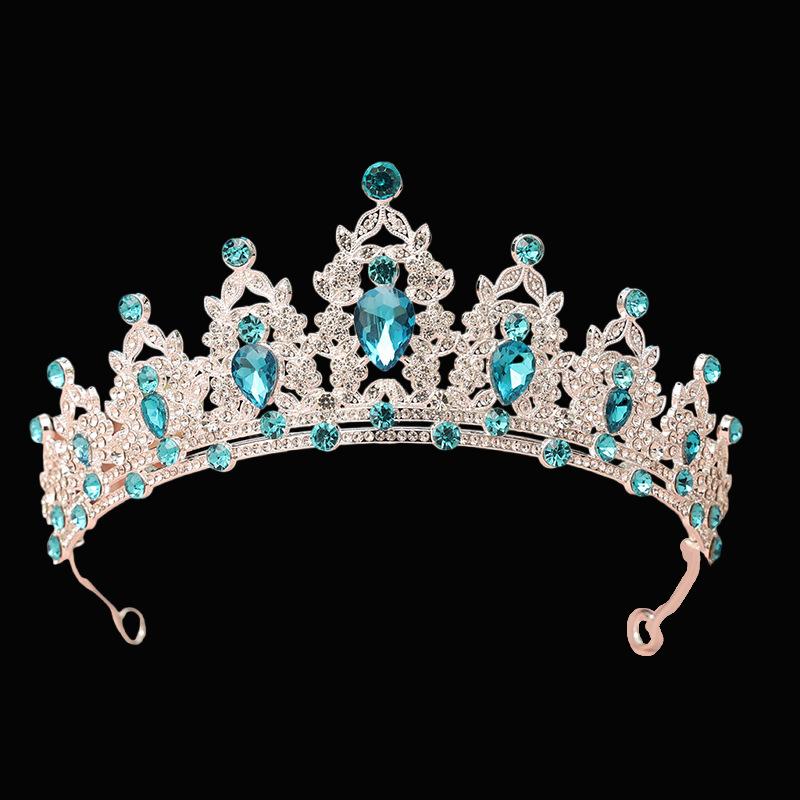 Wedding and Birthday Headband Leaf Inlaid with Rhinestone Crystals Colorful Princess Bridal Accessories