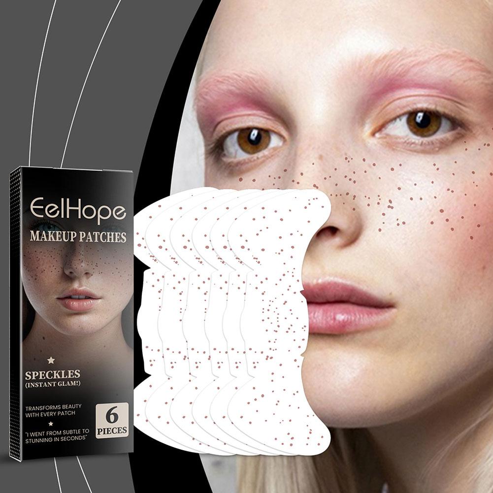 12/6 sztuk folii PE tatuaże złocenie piegi na twarzy fałszywe naklejki tatuaż oko samoprzylepne piegi B U0U8