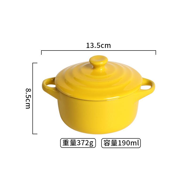 Water Separated Stewing Cup Light Luxury Ceramic Double Ear Stewing Pot with Lid Household Special Bowl