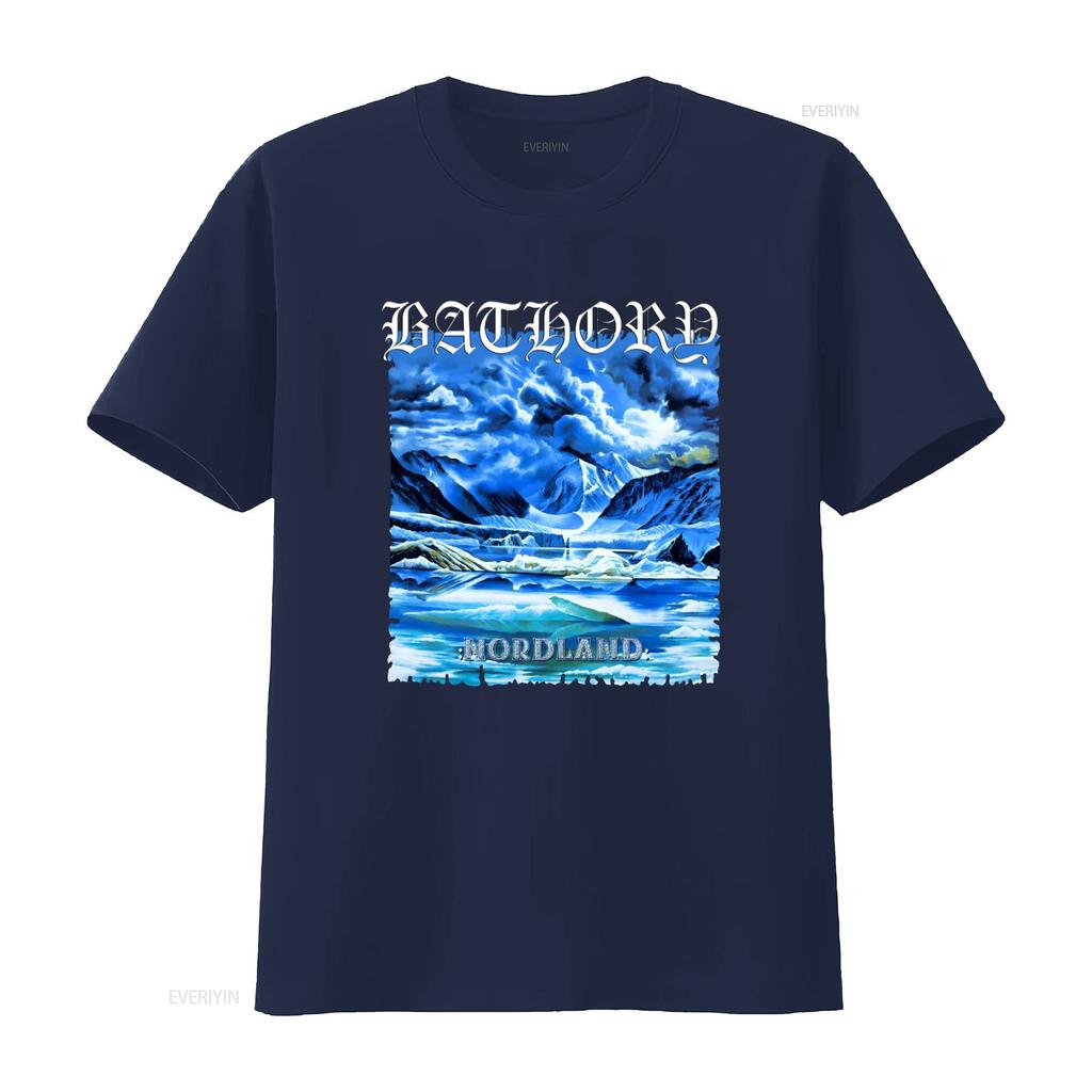Bathory Cd Cvr Nordland Maglietta Ufficiale Xl Nuova Sotto il Segno Sangue Fuoco Morte vintage Lavata Alla moda Alla moda Leggermente