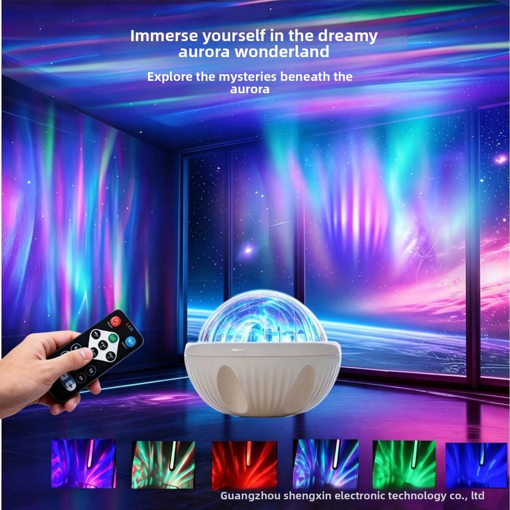 LED Table Lamp with Starry Sky Projection Water Pattern Remote Control & DMX for Bedroom Romantic Night Light