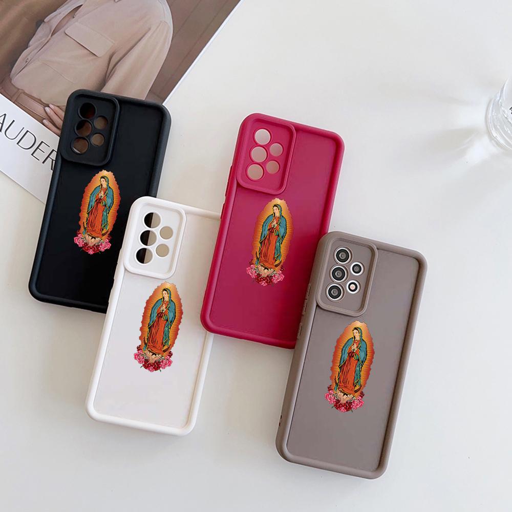 

N57 Мадонна ди Фатима Мягкий силиконовый чехол с религиозным искусством для Samsung A05s A54 A25 A34 Xiaomi POCO X5 Redmi Note 12S Huawei P50 Honor 90 Чехол с ангельскими глазками