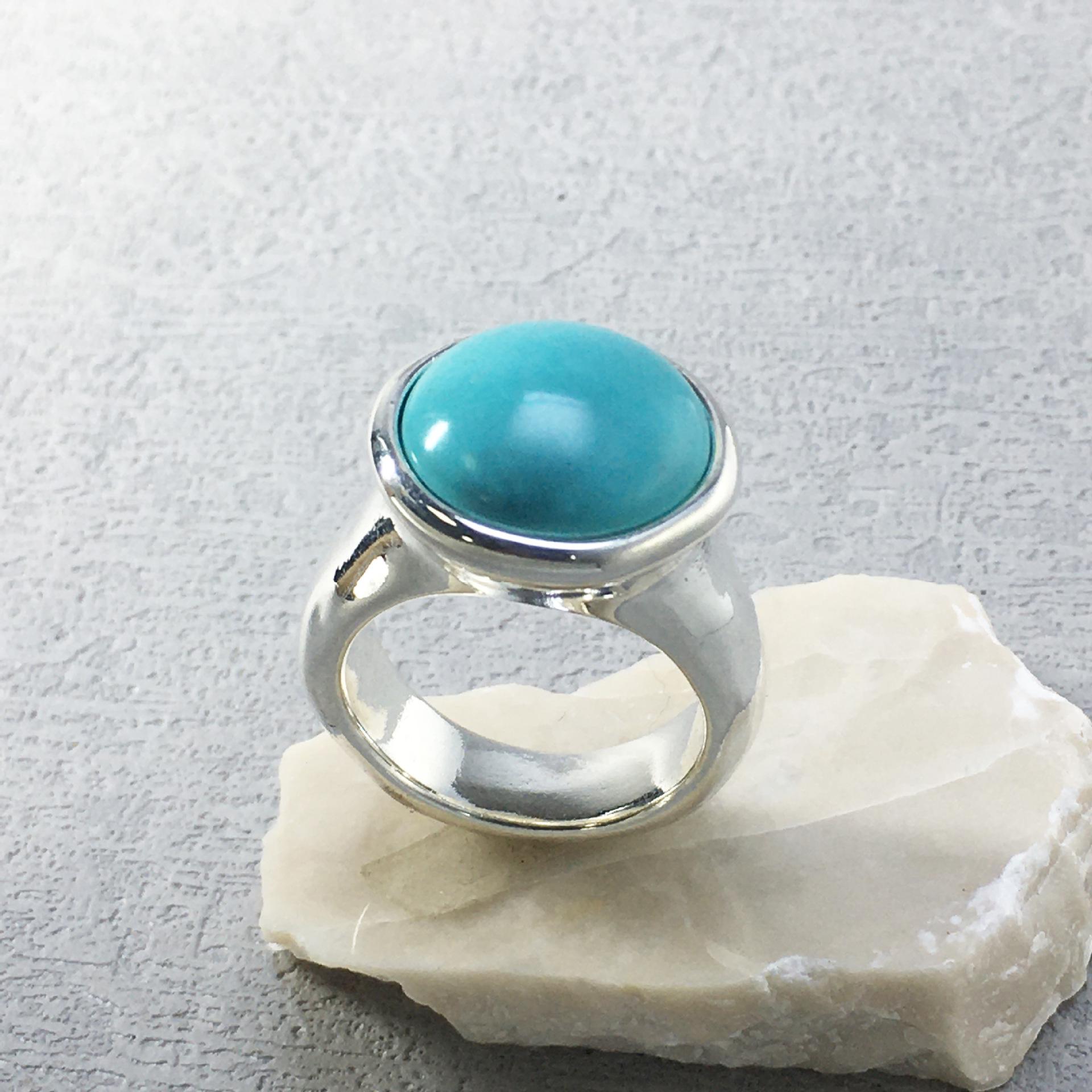 2024 UNOde50 Exquisite European & American Gemstone Ring for Women - Romantic High-Quality Fashion Jewelry Gift Size 9 серебряный
