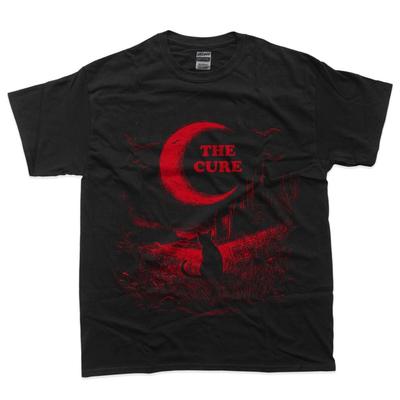The Cure Vintage Mačka Mesiac Vtipné The Cure Milovník Mačiek Ženy Muži Tričko