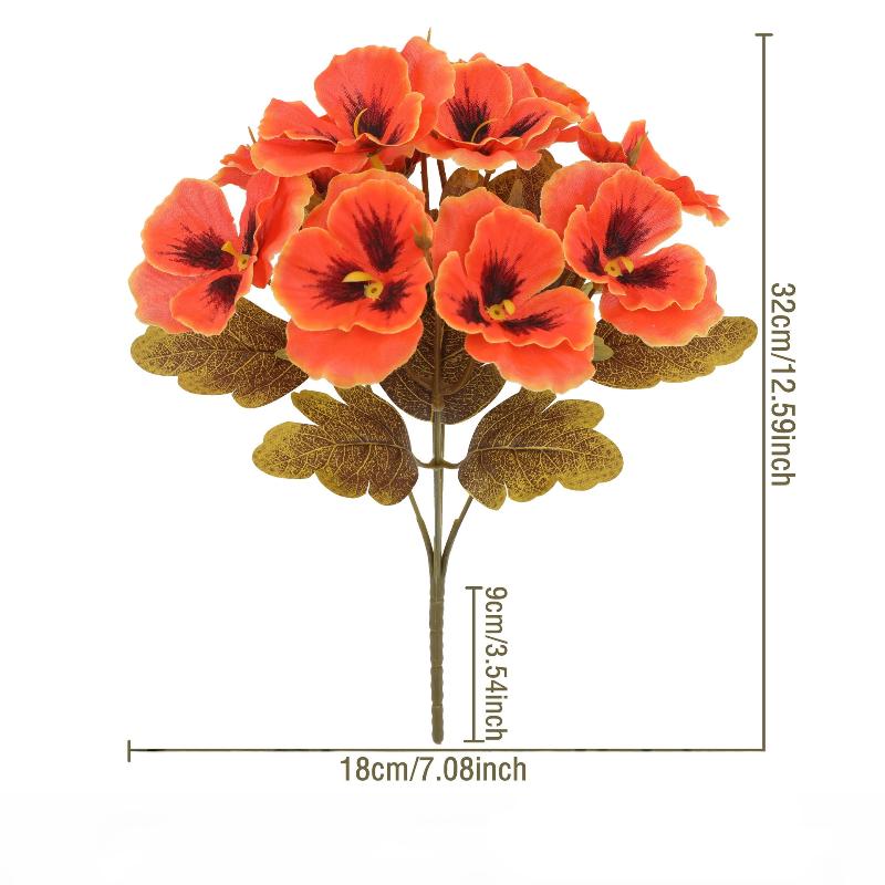 Silk Cloth Artificial Pansy Flowers DIY Phalaenopsis Simulated Rose Bouquet Soft Dyed Edged Flower Bouquet Photography Props