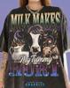 Cow Calf Milk Makes My Tummy Hurt Comfort Colors® Tshirt, Funny Animal Meme Vintage Bootleg Aesthetic Tees, Retro Dairy Ultra Realistic Cow,