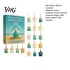 24 Day Advent Surprise Sea Glass Angel Calendar with Hanging Ornaments for Christmas Tree Decoration, Decorative Countdown Handmade 2D Flat