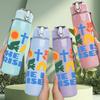 1PC Cross He Is Risen Art 750ml Color Plastic Sports Water Bottle Leakproof Flip Straw Lid Suitable for Sports Office Home Use