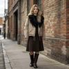 Winter design sense large fur collar lapel versatile loose drawstring thickened cotton clothes pie overcome coat