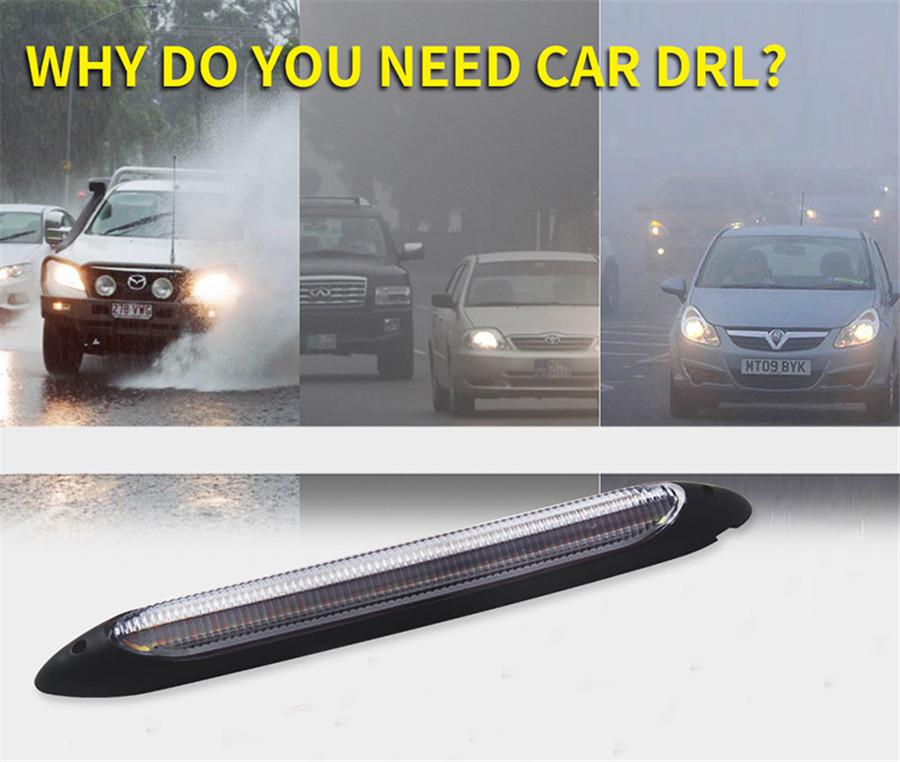 1 Pair Car Waterproof LED Sequential Daytime Running Light Turn Signal DRL Strip