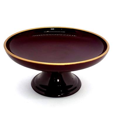 Urushi Product Mini Takahana (3.0 Inch) Tame (Tame Color) with Gold Rim and Gold Edges, Takatsuki (Takatsuki) - Offering Stand