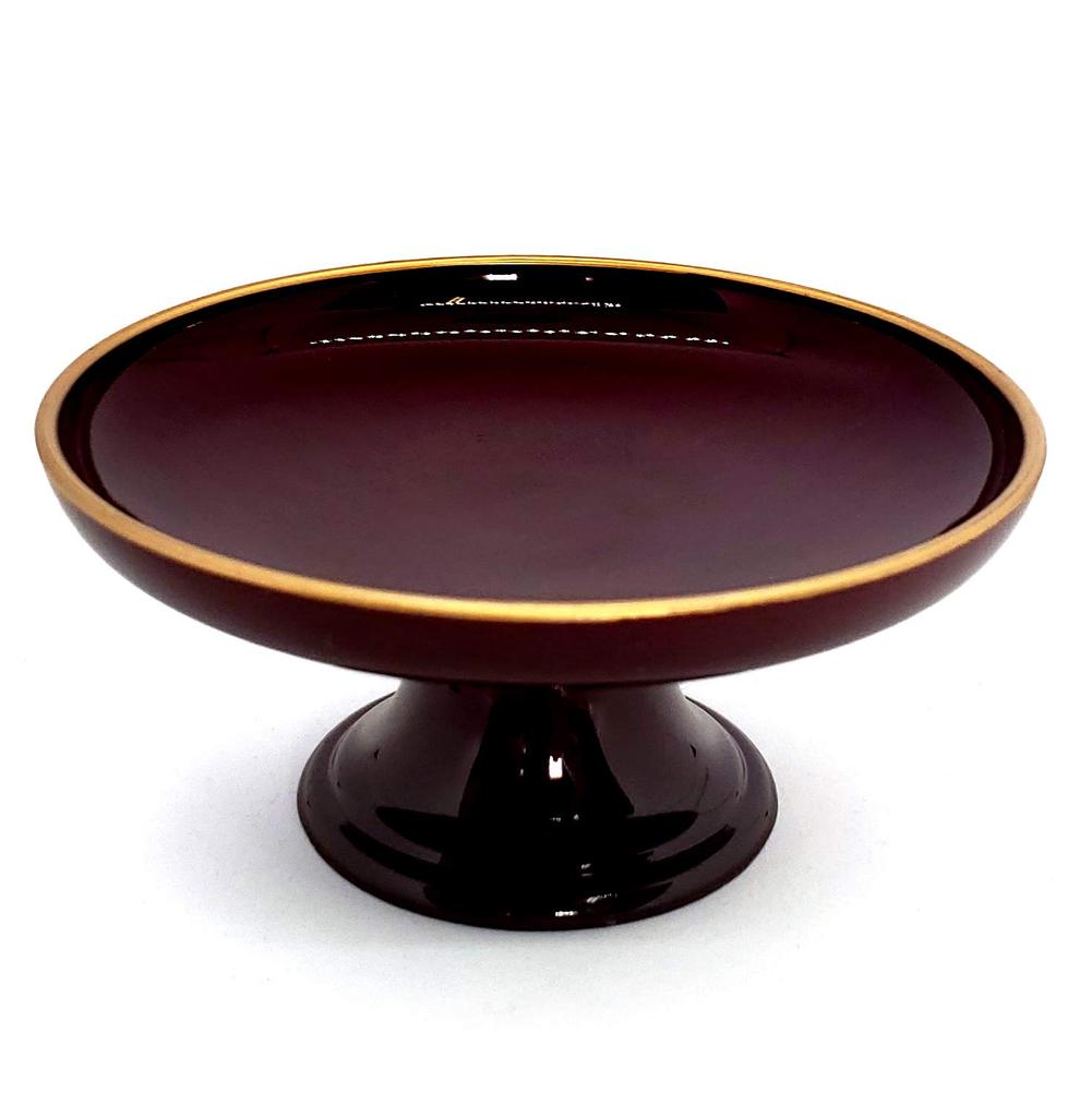 Urushi Product Mini Takahana (3.0 inch) Tame (Tame Color) with Gold Rim and Gold Edges, Takatsuki (Takatsuki) - Offering Stand