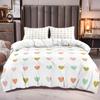 Love Heart Bedding Set Simple Plaid Duvet Cover 200x200 Pillowcase Single Double Queen King Nordic Couple Bed Cover Bedclothes