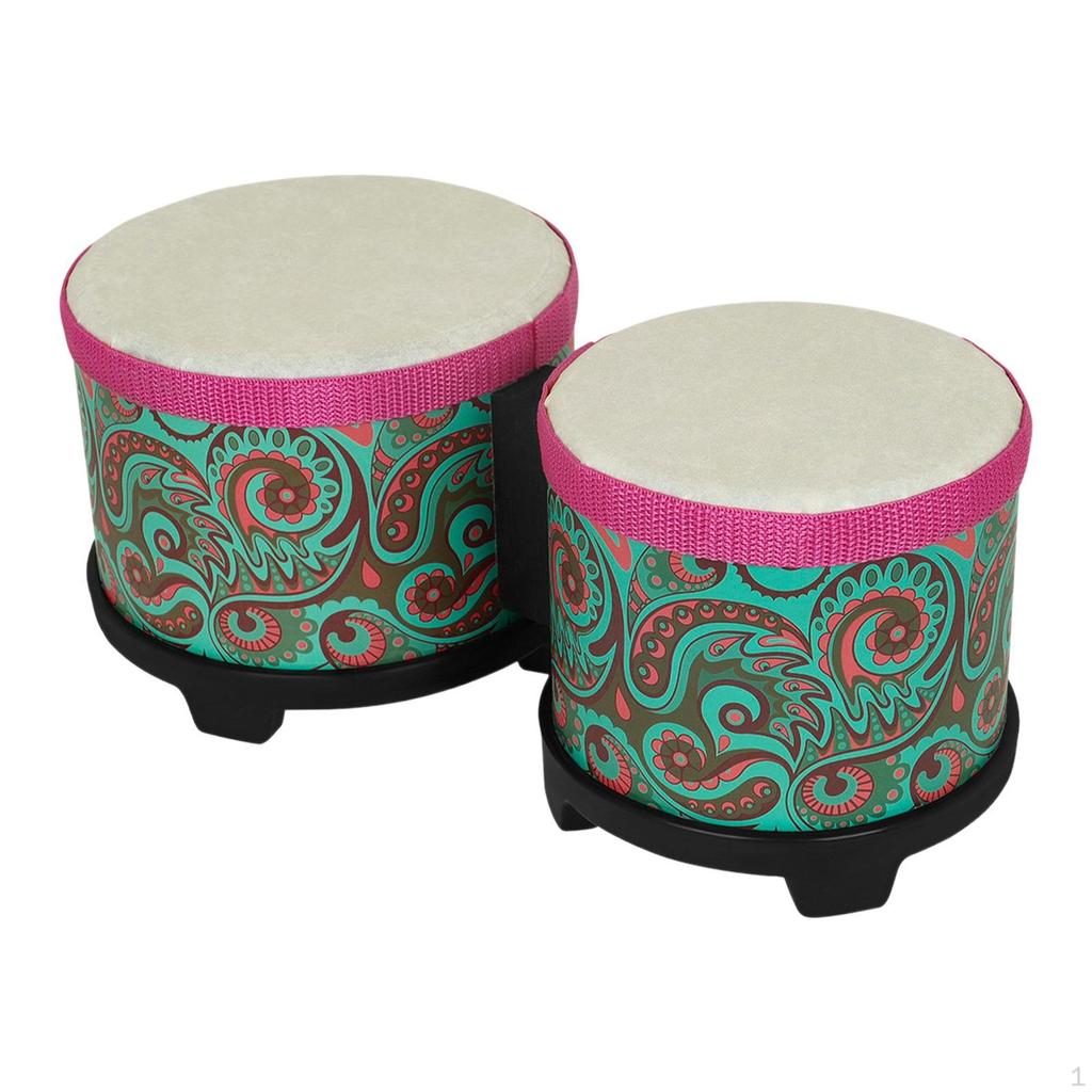 5" and 6" Bongo Drum Set Hand Fine Motor Skills Sturdy Playing Congas for