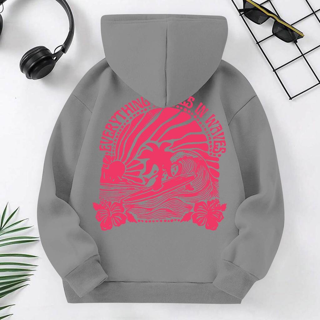 Kinder Hoodies Lose Bedruckte Kapuzen Sport Shirt Modisches Sport Shirt