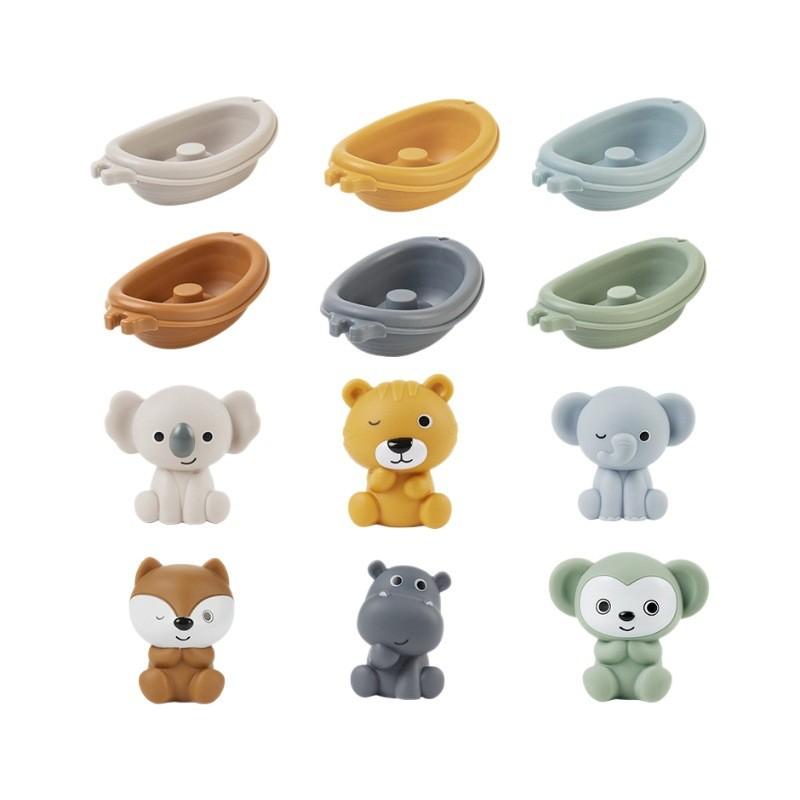 Childrens Stacking Floating Boat Toys With Silicone Material For Bath Water Play