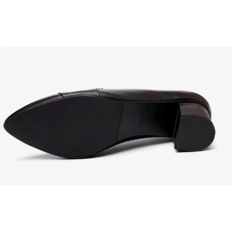 Cowhide Breathable Hole Shoes Women Mid Heeled Sandals Spring Elegant Stylish Shoes Wedding Banquet Trendy Shoes