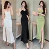 New Sexy Celebrity Slim and Skinny Hip Wrap Split Suspender Long Dress Dress Women's Dress Women's