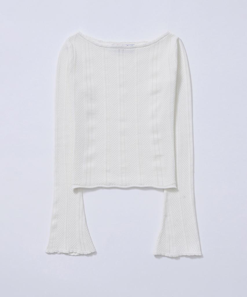 Jolliangbol Pointelle Knit Top (White)
