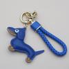 Adorable Sausage Dog Car Keychain PU Leather Cartoon Pendant Unique Puppy Lover Gift