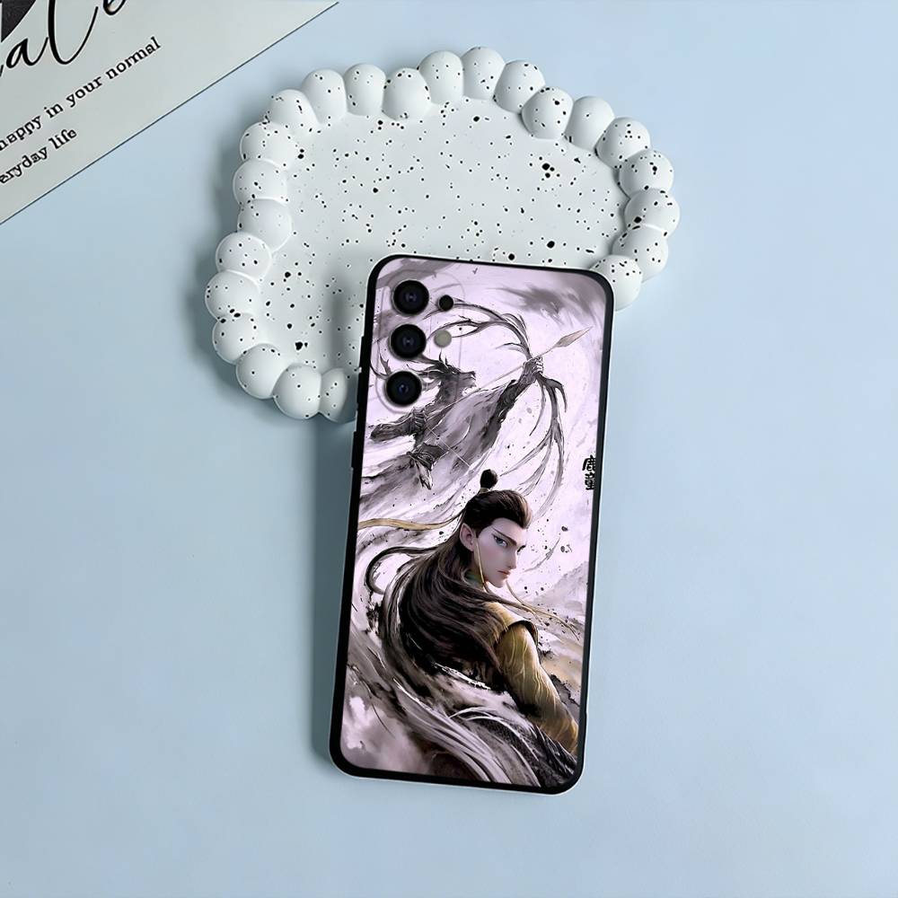 N-Z-Ne-zha Hot anime Black Soft Silicone Phone Case for Samsung S25, S24, S21, S22, S23, S30, Ultra, S20, Plus, FE, Lite