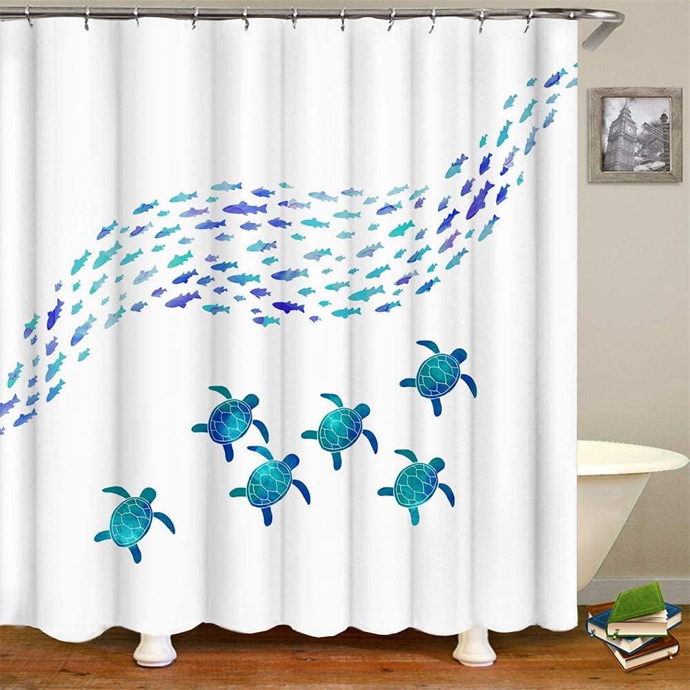 marine animal fabric bathroom curtain 180x 180cm home decoration waterproof shower curtain including hook