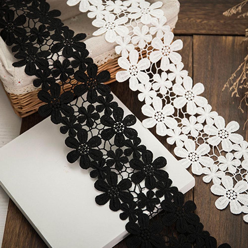 Eco-Friendly Floral Embroidered Lace Ribbon1 Yard 10cm Wide Trim for DIY Boho Headbands Eco Wedding Bouquets & Cottagecore Craft