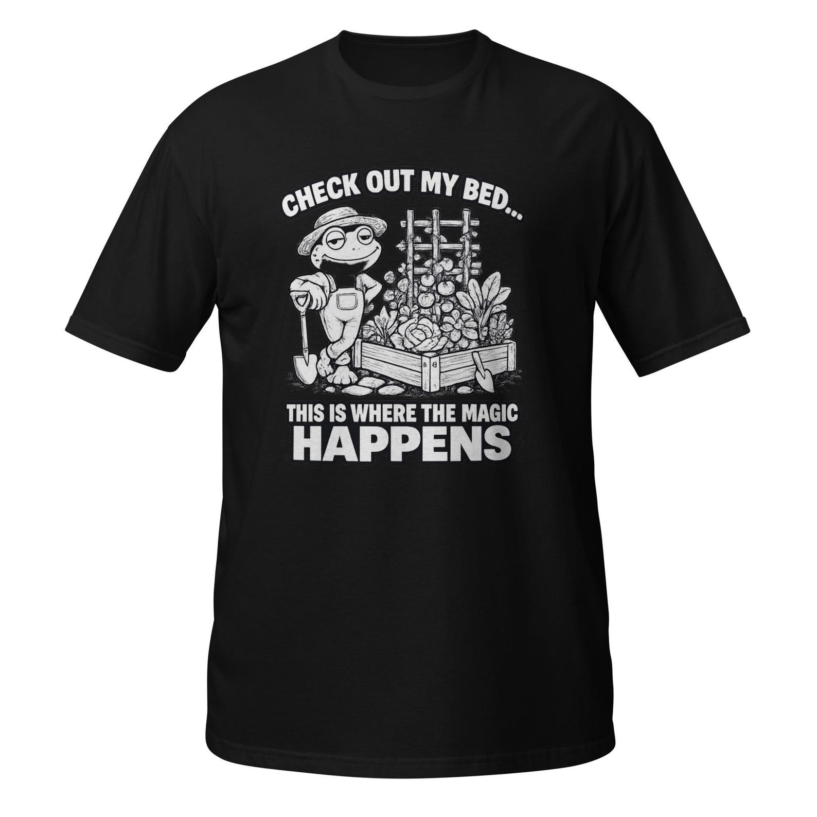 Funny Frog Gardener Shirt: Where Magic Happens Gardening Graphic Tee 3XL