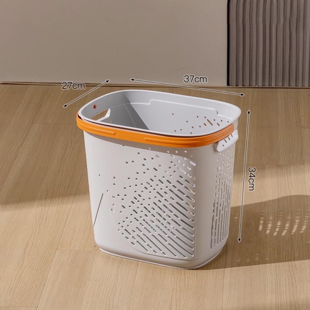 Large Capacity Dirty Clothes Basket with Handle Portable Bathroom Laundry Basket Hollow Storage Box Multifunction