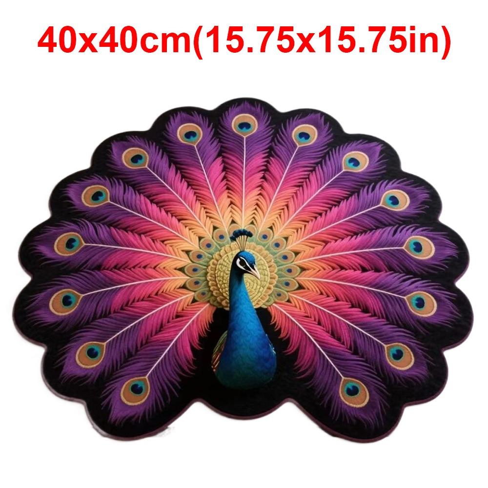 Soft Peacock Carpet Special-shaped Door Gasket Durable Blanket  for Living Room Tea Table Bedside