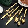 Złoty Wzór Lina Konopna Zestawy Sztućców ze Stali Nierdzewnej Nóż Łyżka Widelec Łyżeczka do Herbaty Widelec Deserowy Hotel Pełna Zastawa Stołowa Serwis Stołowy