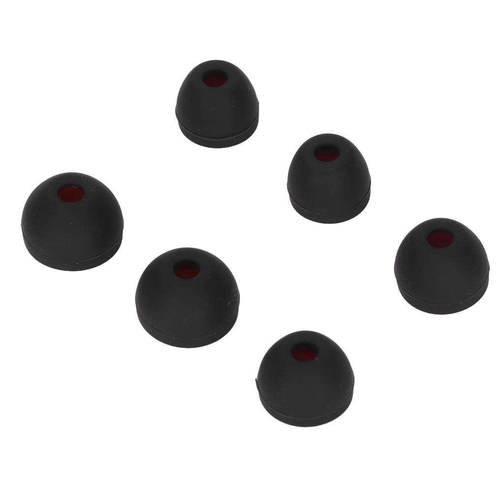 3 Rozmiary 6 Szt. Wymienne Wkładki do Uszu Miękkie Silikonowe Końcówki do Uszu Słuchawki Redukujące Szumy do SłuchawekCzerwony Czarny