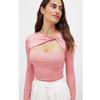 INS Trendy Double-Layer Collar Spring & Fall New Cut Out Fake Two-Piece Silm Slim Looking Micro-Pull Long Sleeves Women's T-shirt T-shirt