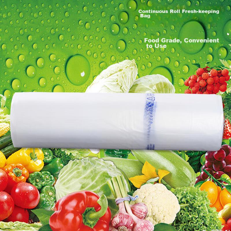 Jinghuisichuang Food Storage Bags [Thickened PE Material, 30*20cm, 300 Pieces], Supermarket Roll Food Storage Bags, JH0126