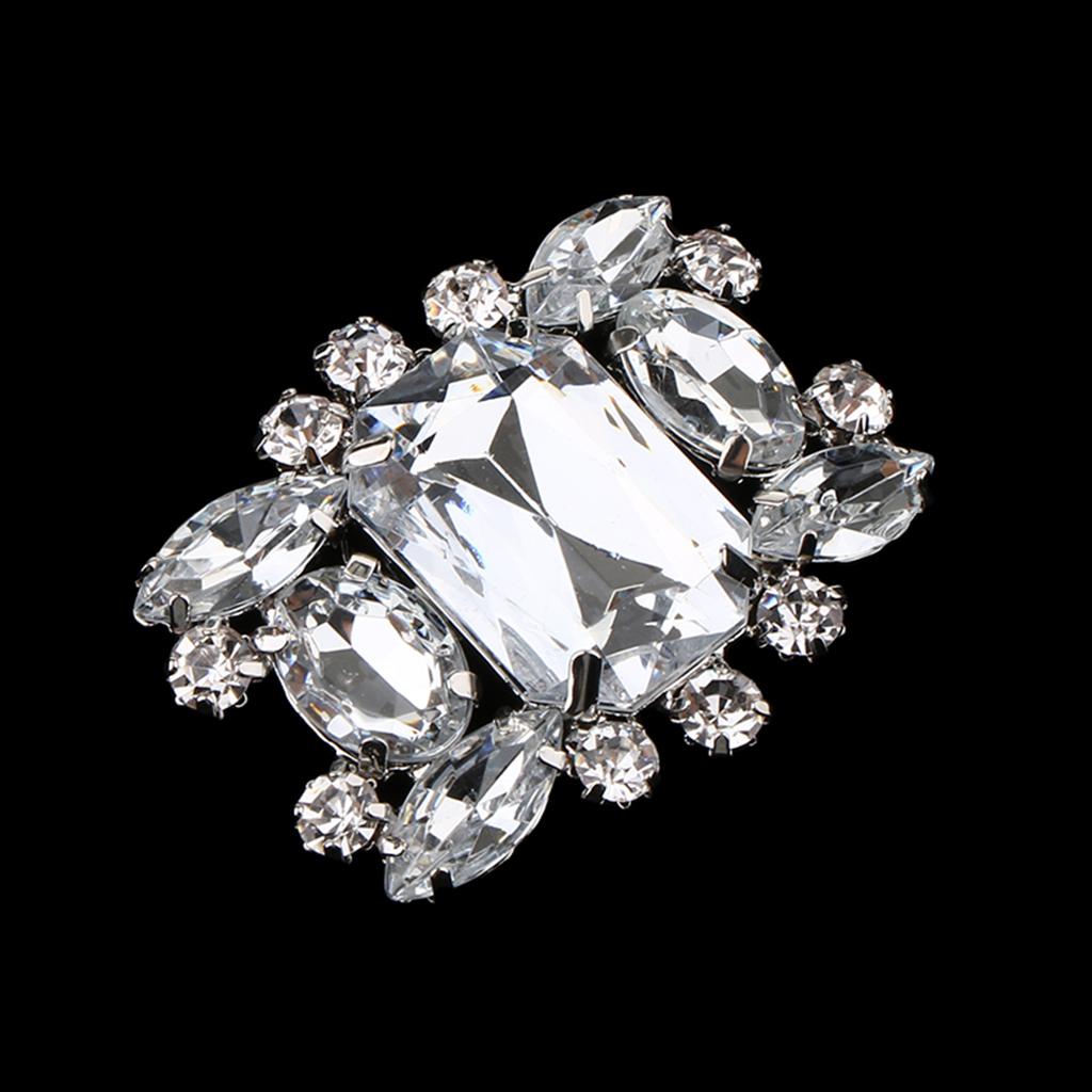 2 Pack Fashion Rhinestone Shoes Shoe Decoration Charms Flowers Crystals Wedding Party Clips