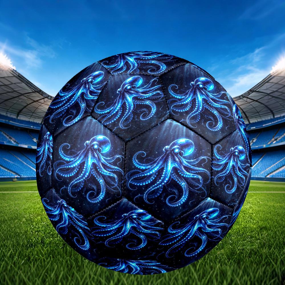 1pc Oceanic Glow Theme Soccer Ball Football, Size 5, Lightweight PVC, Outdoor Training Soccer Ball,Gift c6531