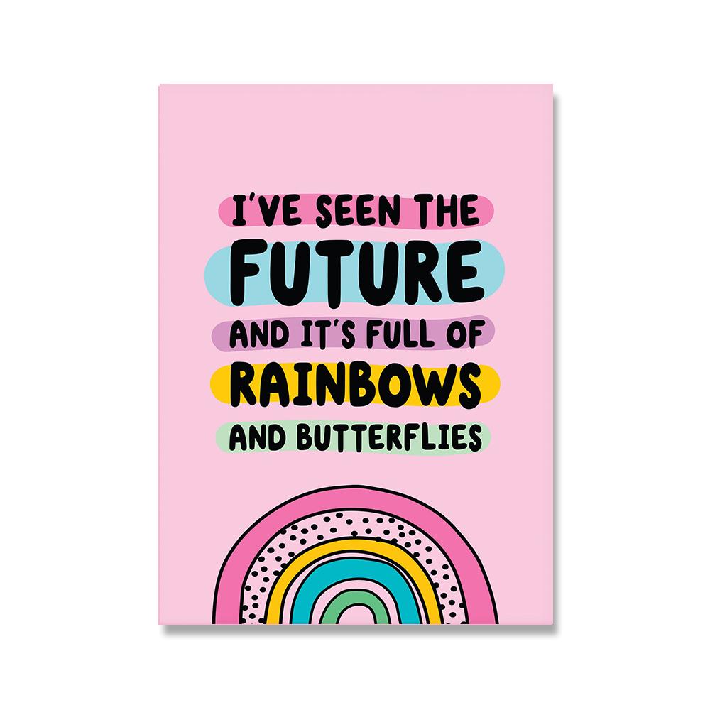 You Are Enough Colourful Quote Poster See Future Rainbow Illustration Print Wall Art Canvas Painting For Living Room Modern Home No Frame