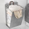 Foldable Wall-Mounted Waterproof Cotton Linen Laundry Basket Hamper for Bathroom Storage