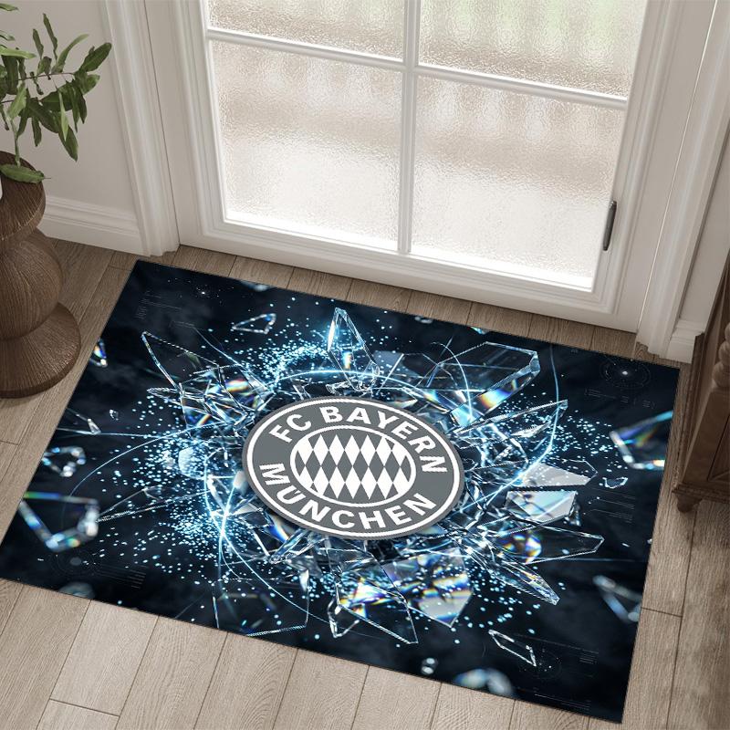 Bayern Munich Design Crystal Velvet Carpet Cozy Non?Slip Printed Rug For Bedroom Living Room Entrance