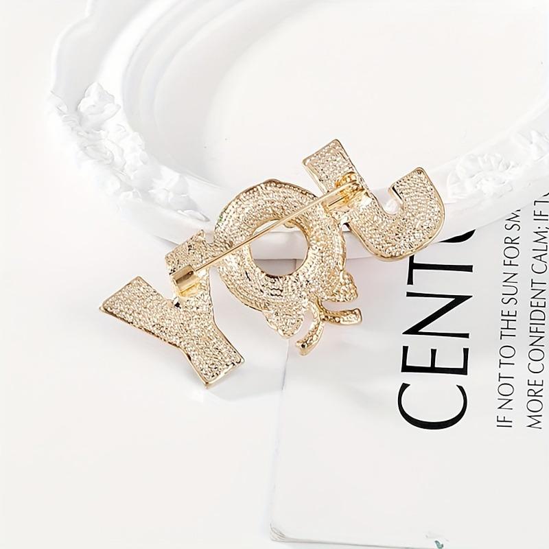 Christmas Bow Brooch, Letter J Oil Drop Corsage Accessories Suit Brooch