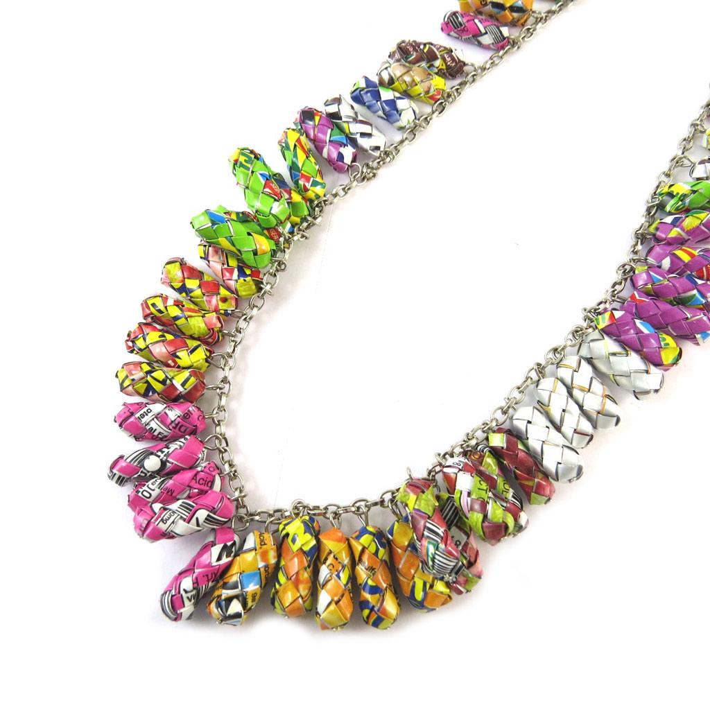 Les Trésors De Lily [N9572] - Multicolored 'New Life' Handmade Leather Long Necklace (handmade)