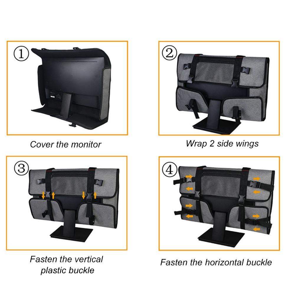 24 Inch Monitor Carrying Case With Handle Black LCD Screen Carrying Case Frosted Cloth Monitor Protective Bag Screen Protection